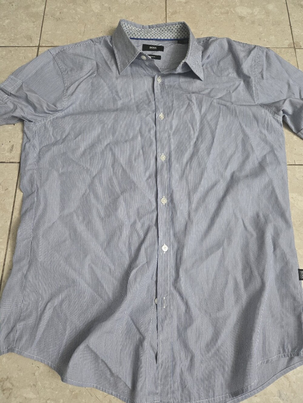 Men's BOSS Hugo Boss Large Slim Stripe Button Down